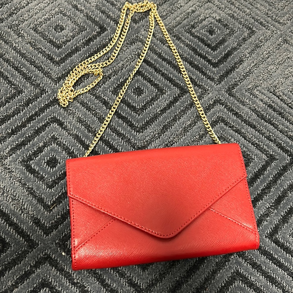 Barneys New York red wallet on a chain
